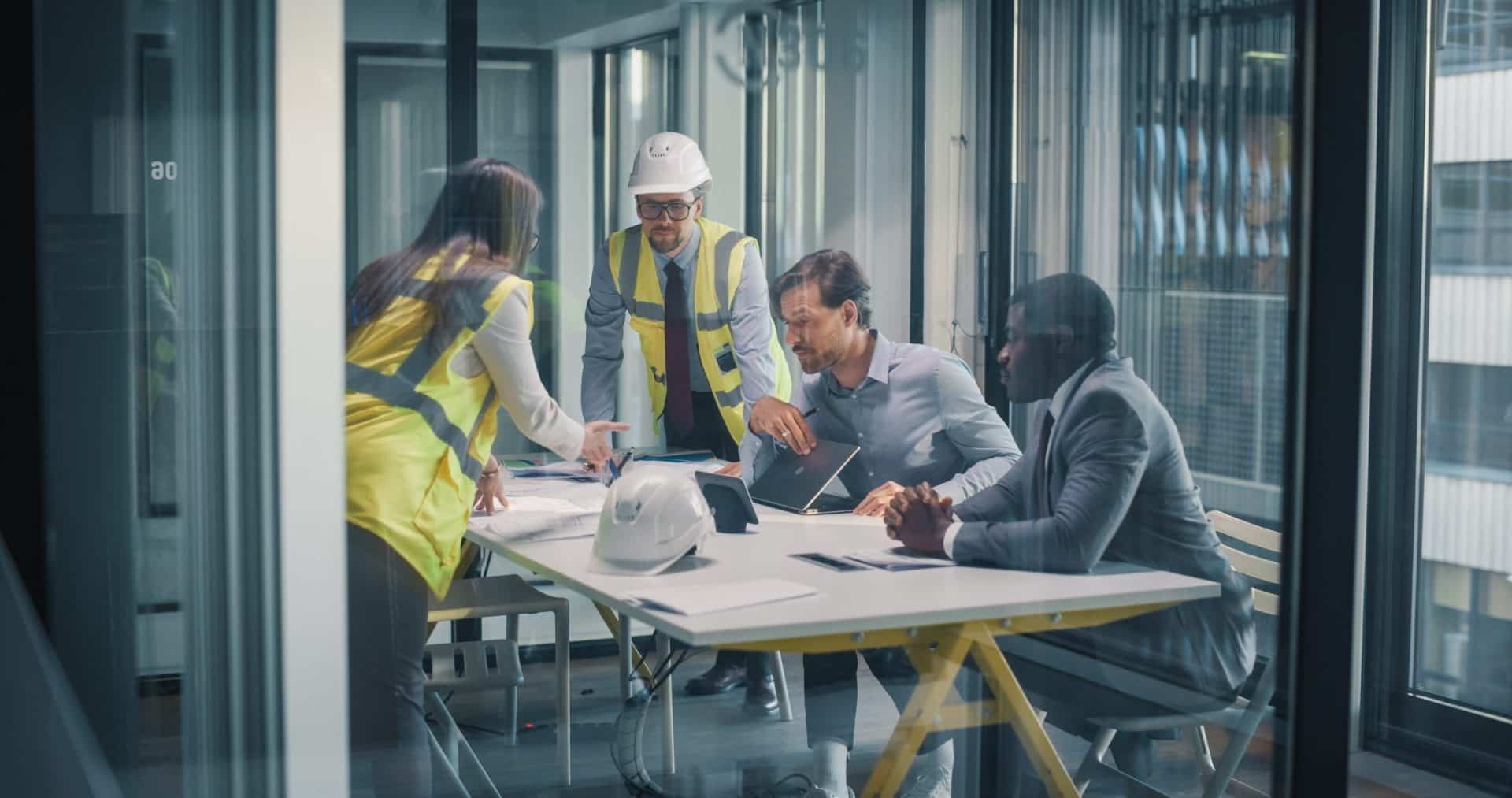 Business meeting in modern conference room