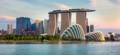 Singapore skyline featuring Marina Bay Sands and Gardens by the Bay